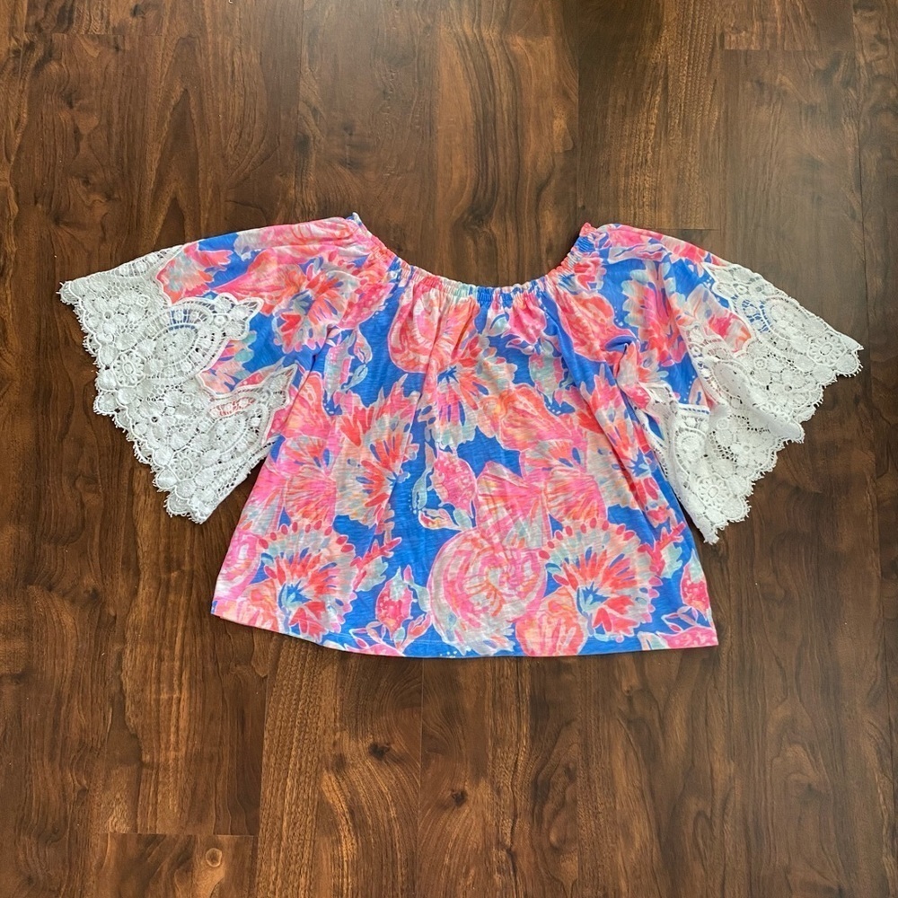 Lilly Pulitzer Zaylee Top Bennett Blue Day Dreams Size XS